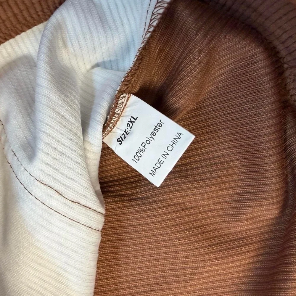Leopard Print Colorblock Ribbed Shacket Women’s 2XL Jacket Boho Western Spring - Picture 2 of 5